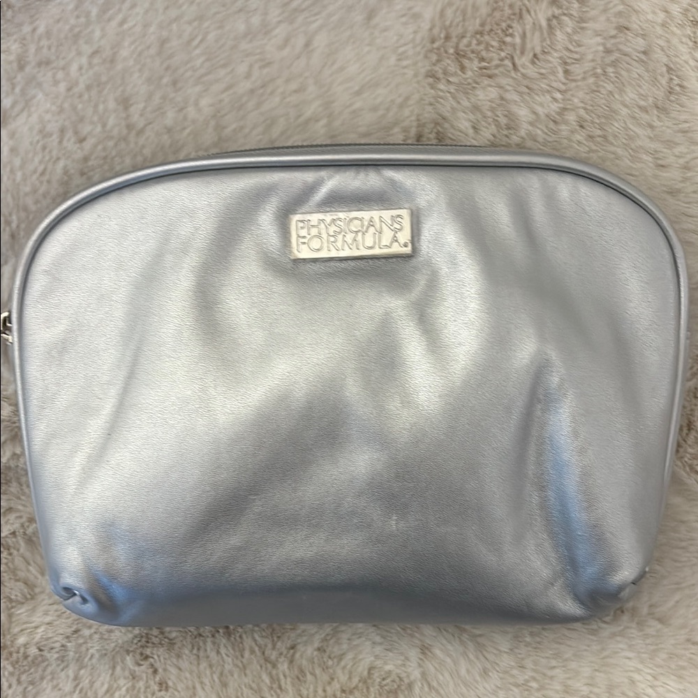 Physicians Formula Silver Cosmetic Bag with Glossy Finish